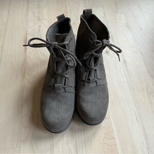 Sorel Taupe Suede Lace-Up Ankle Boots
